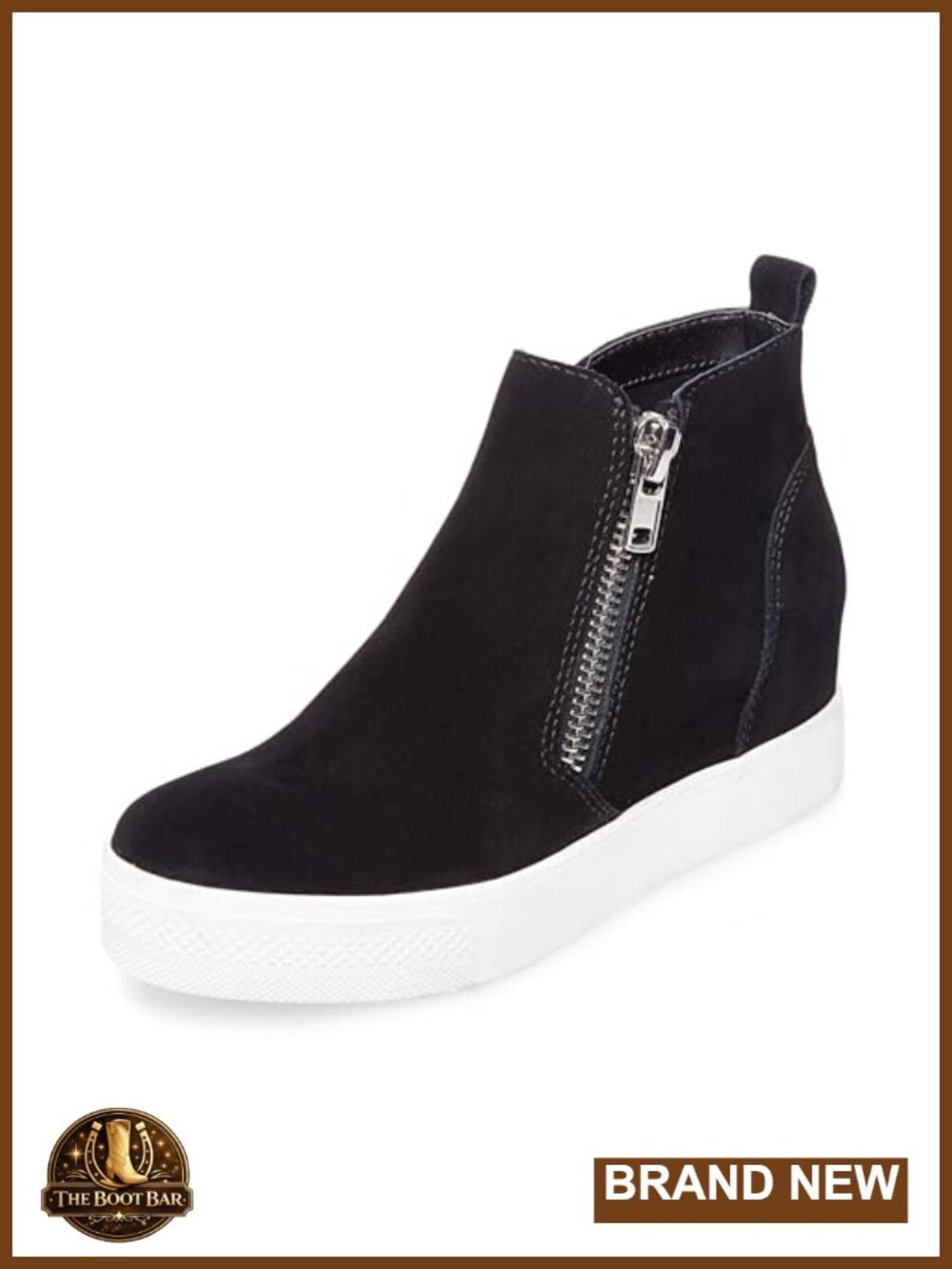 Steve Madden Wedge Sneakers Women's Fashion Sneakers Suede Zipper